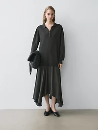 Robe polo en maille combinée
