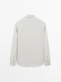 Slim fit linen blend shirt