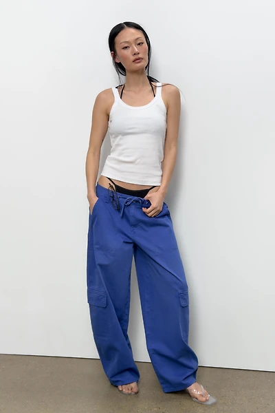 COTTON RIBBED STRAP TOP
