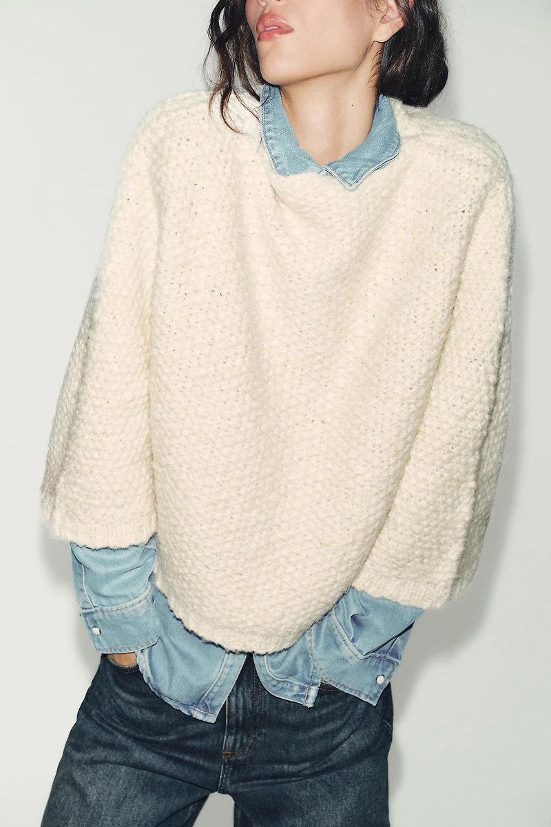 CHUNKY KNIT CAPE JUMPER