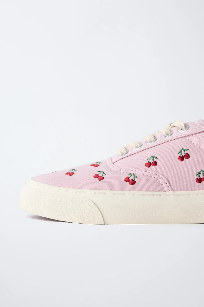 EMBROIDERED COTTON SNEAKERS