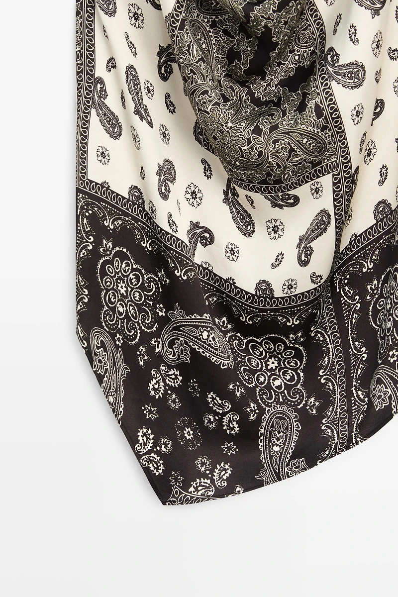 Flowing printed halter top