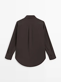 Long 100% cotton poplin shirt