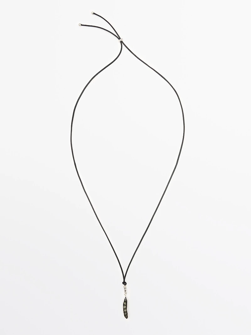 Leather pod pendant