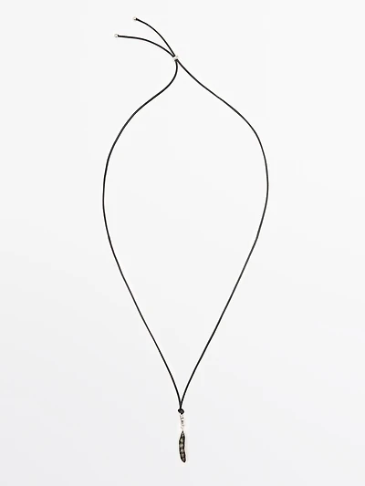 Leather pod pendant