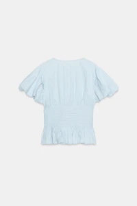 PUFF SLEEVE PINTUCK BLOUSE