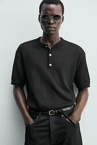 KNIT HENLEY SHIRT