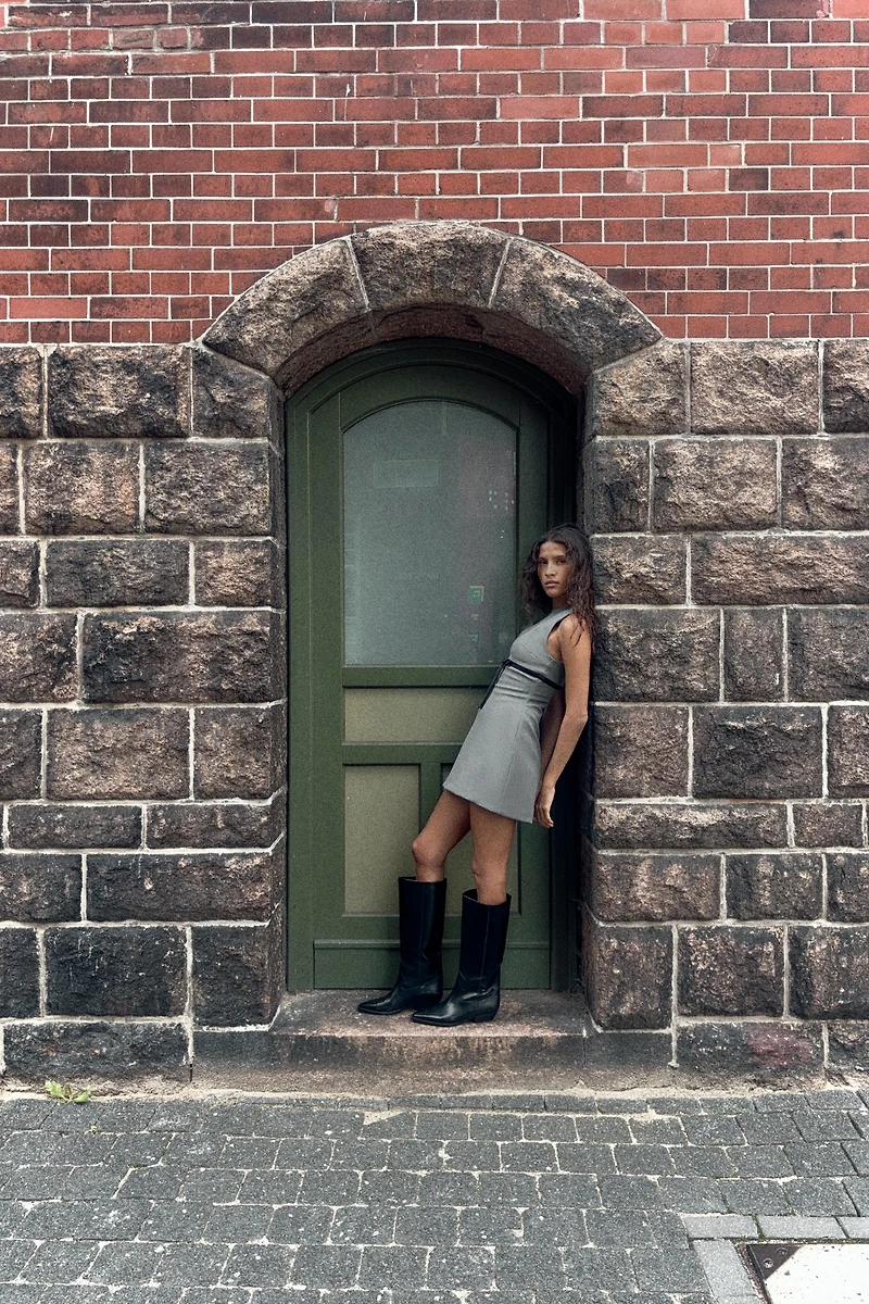 SATIN BOW SHORT DRESS