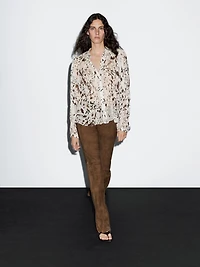 Animal print shirt with gathered detail