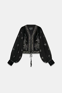 ZW COLLECTION LIMITED EDITION EMBROIDERED CROPPED JACKET