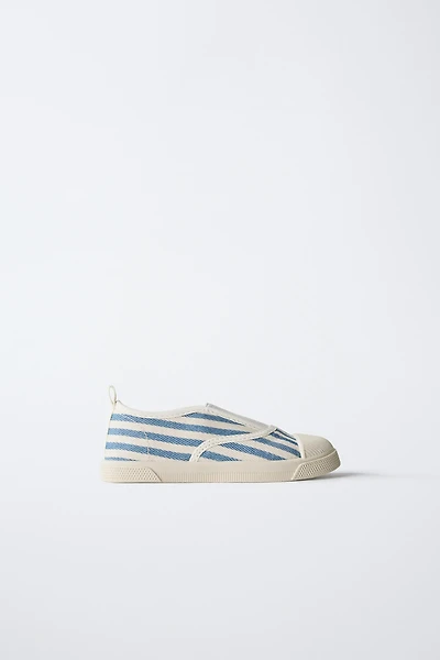 STRIPED COTTON SNEAKERS