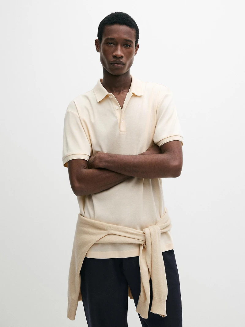Short sleeve cotton polo shirt