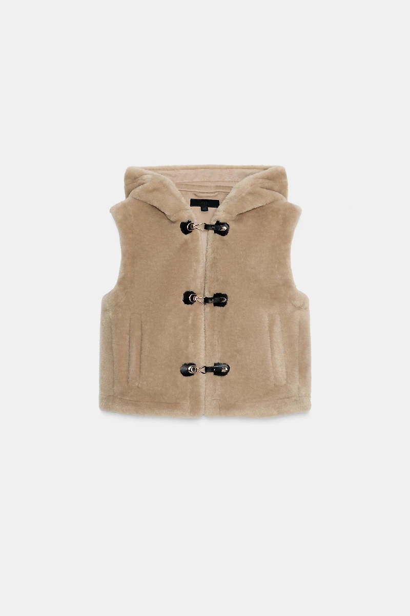 SHEARLING TOGGLE VEST