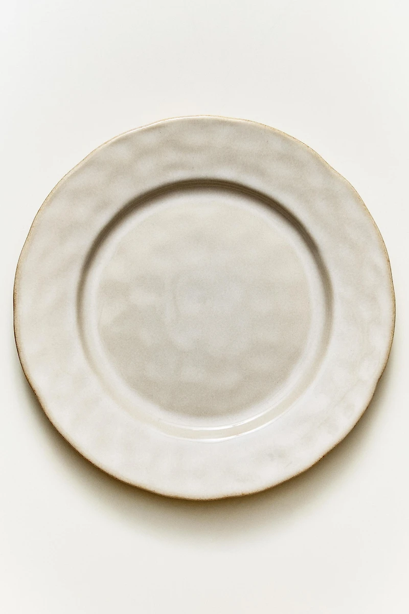 IRREGULAR EDGE STONEWARE DINNER PLATE