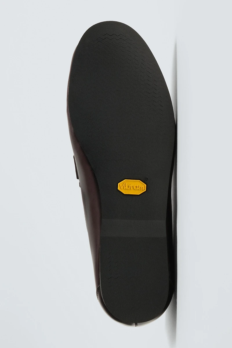 AARON LEVINE X ZARA LEATHER PENNY LOAFERS WITH VIBRAM® SOLE