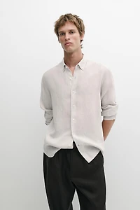 Regular fit 100% linen shirt