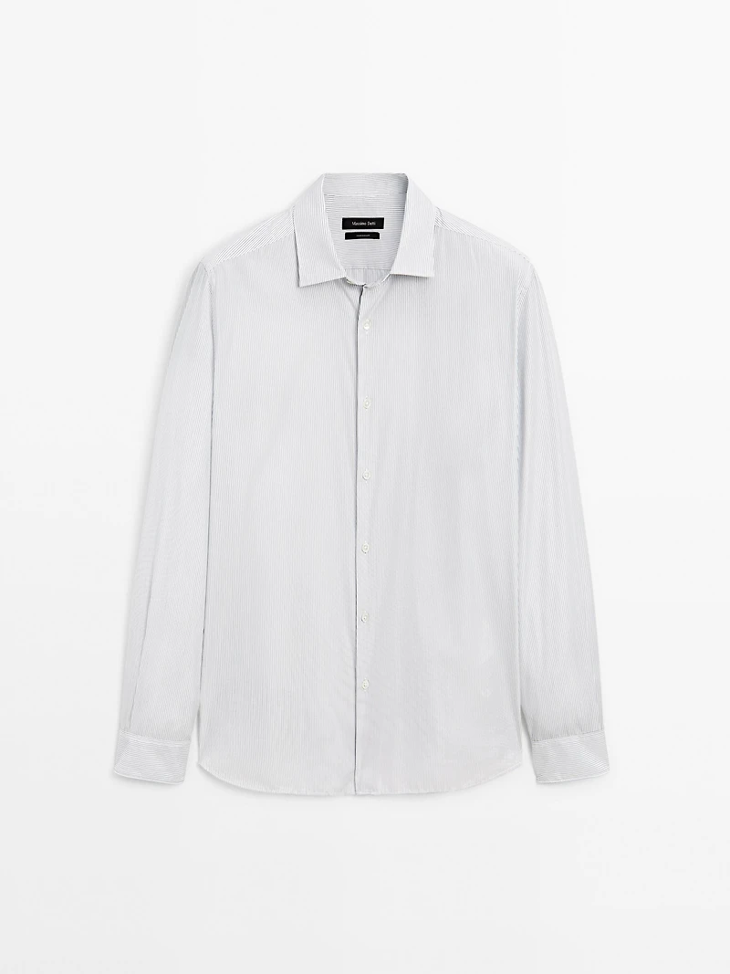Regular fit micro-striped shirt