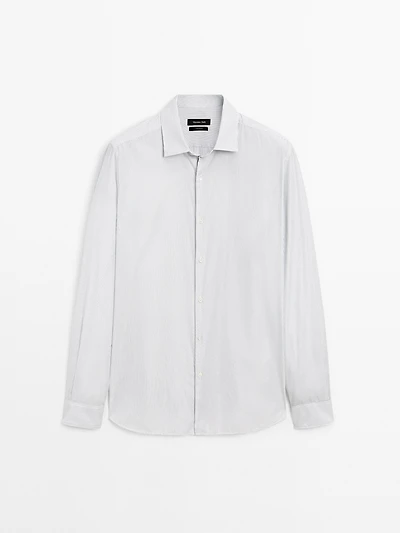 Regular fit micro-striped shirt