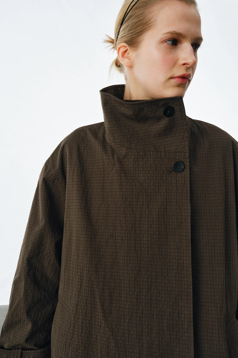 ZW PLAID OVERSIZED TRENCH COAT