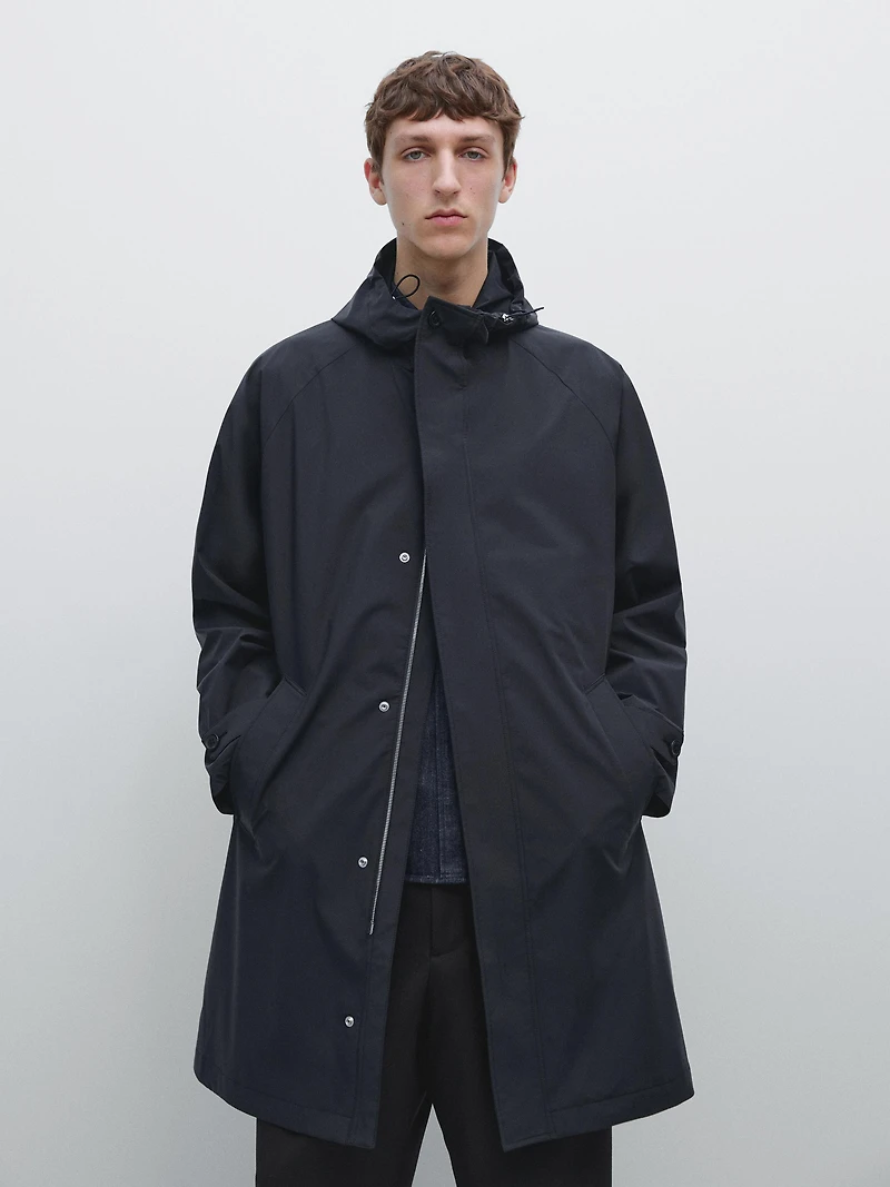 Long hooded parka