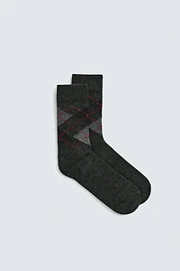 ARGYLE SOCKS WITH WOOL