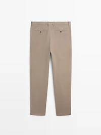 Slim fit cotton trousers