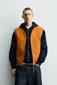 WASHED TOPSTITCHED VEST