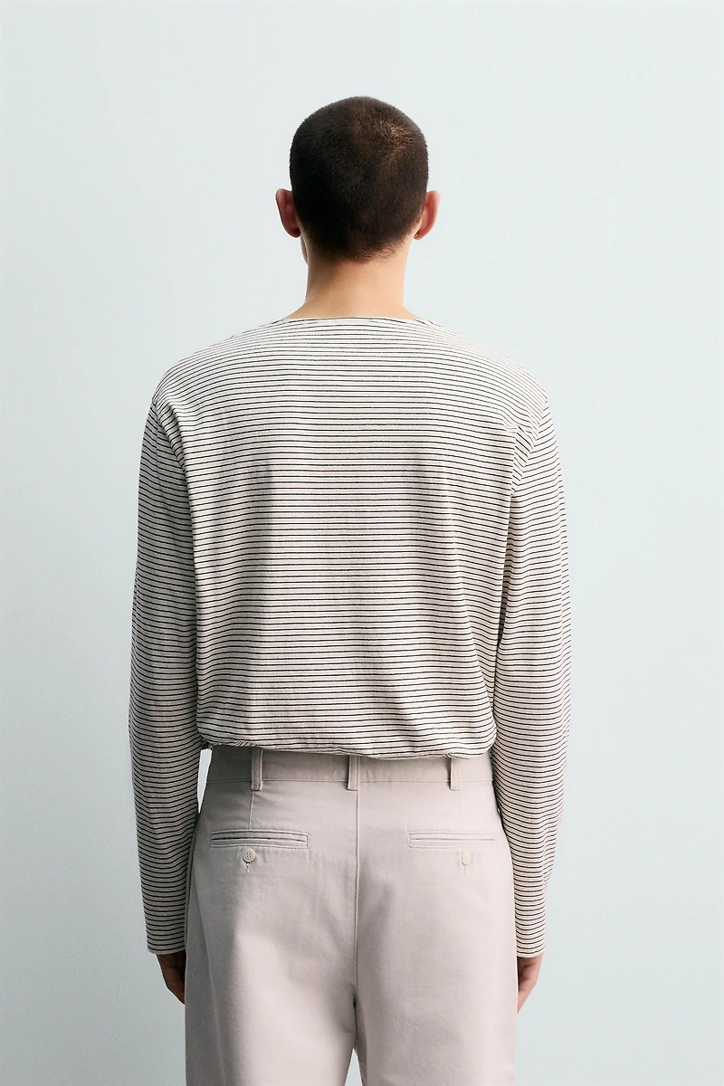 STRIPED JACQUARD T-SHIRT