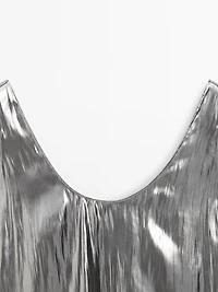 Flowing metallic strappy top