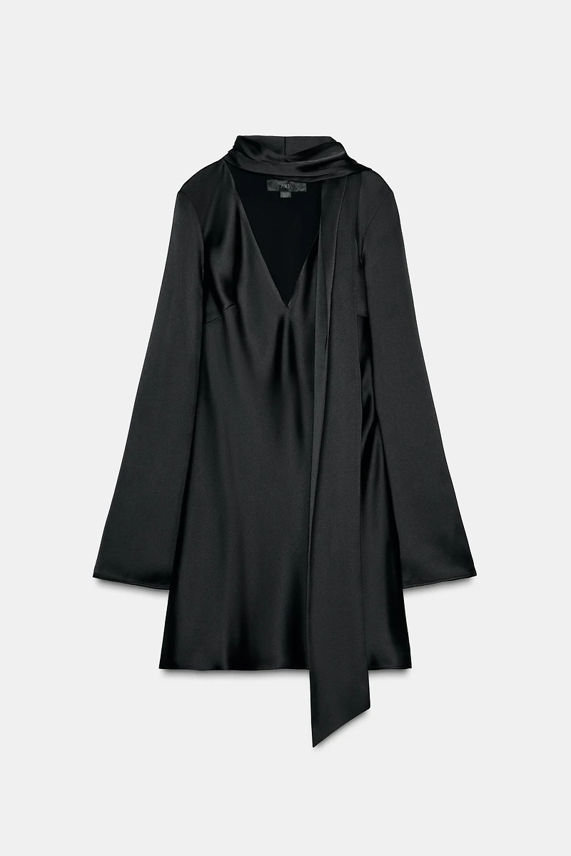 SATIN EFFECT SCARF DRESS
