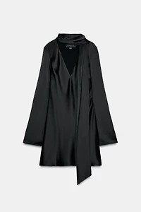 SATIN EFFECT SCARF DRESS
