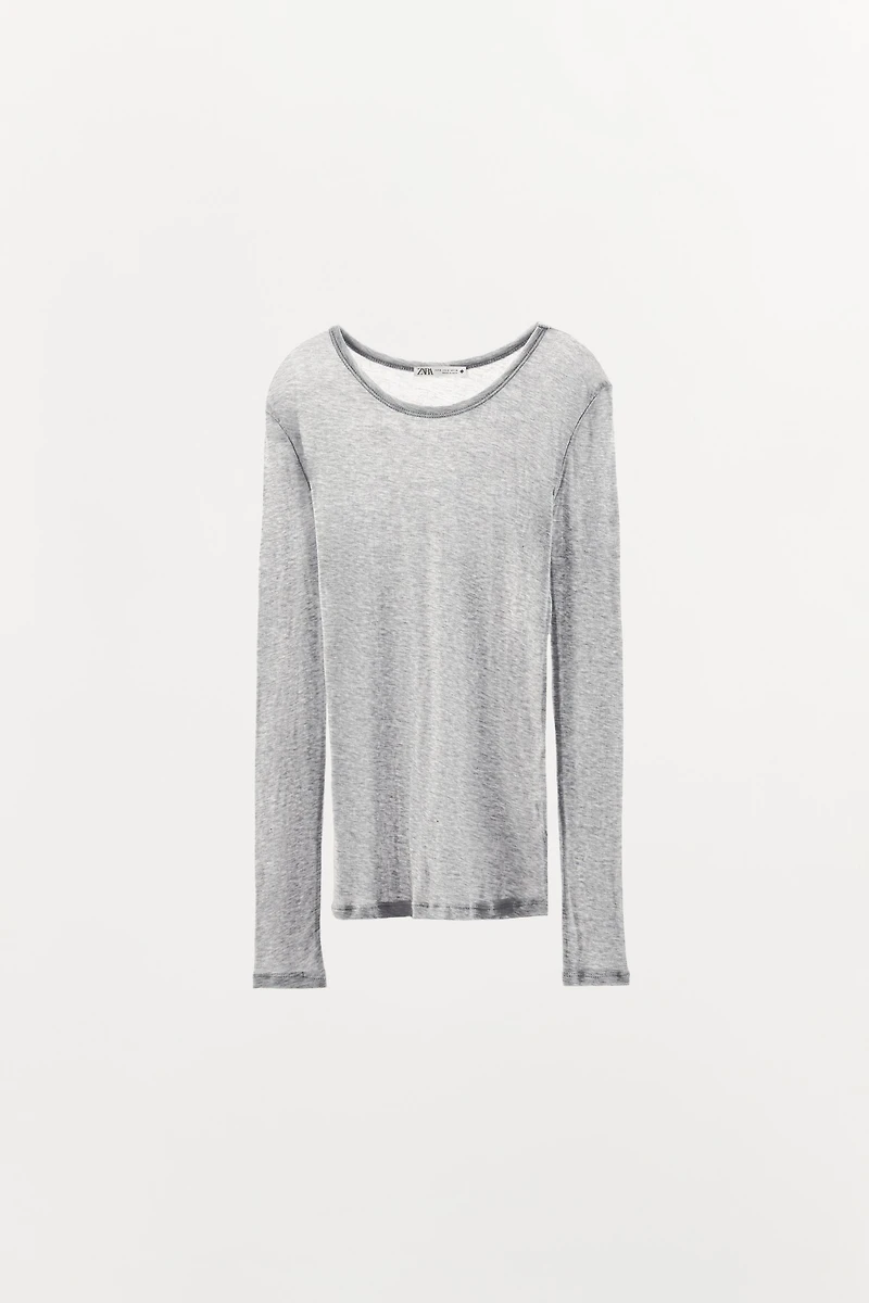 T-SHIRT MANCHES LONGUES AVEC COTON