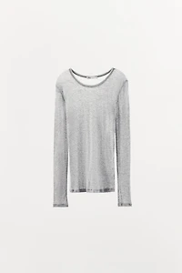 T-SHIRT MANCHES LONGUES AVEC COTON