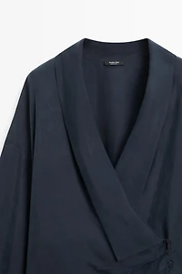 Blouse fluide croisée froncée