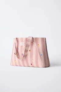 STRIPED FRUIT TOTE BAG