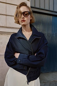 HIGH COLLAR FLAP POCKET JACKET