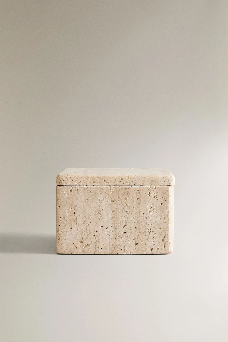 BEIGE MARBLE STORAGE BOX