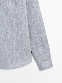 Chemise regular fit poche lin