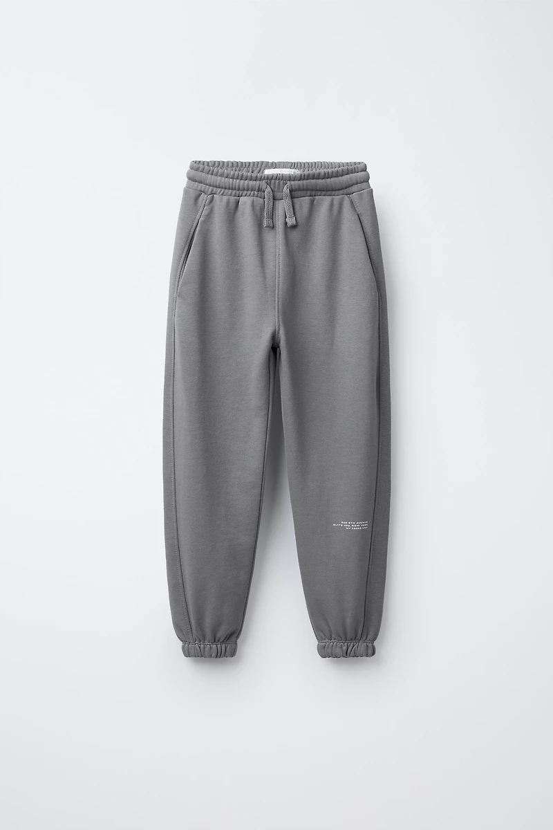 TEXT PRINT SWEATSHIRT AND JOGGER PANTS SET