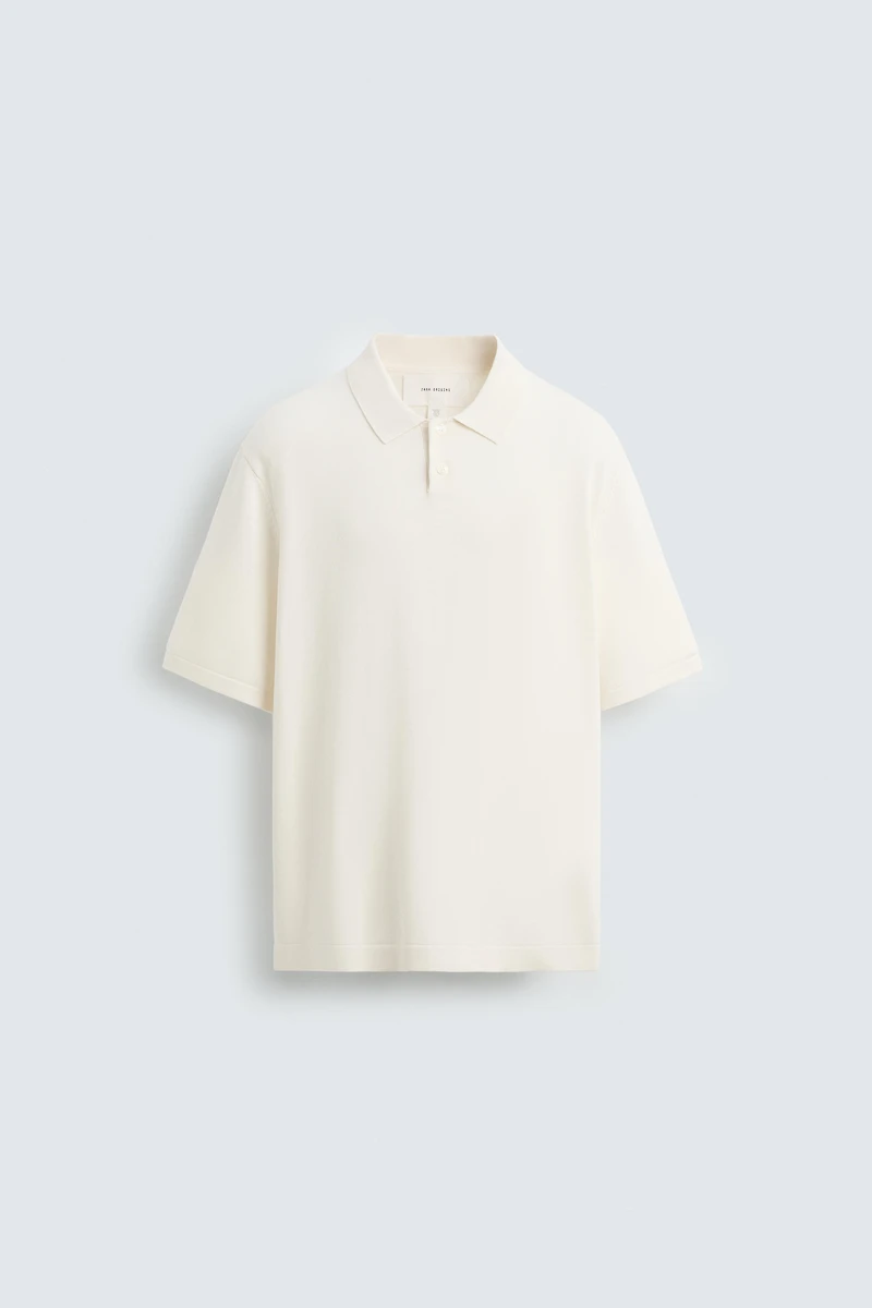 COTTON BLEND KNIT POLO SHIRT