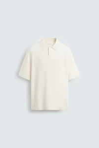 COTTON BLEND KNIT POLO SHIRT