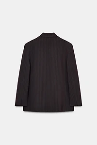 OVERSIZED DOUBLE BREASTED PINSTRIPE BLAZER