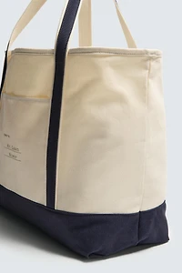 STRUCTURED CONTRAST TOTE BAG