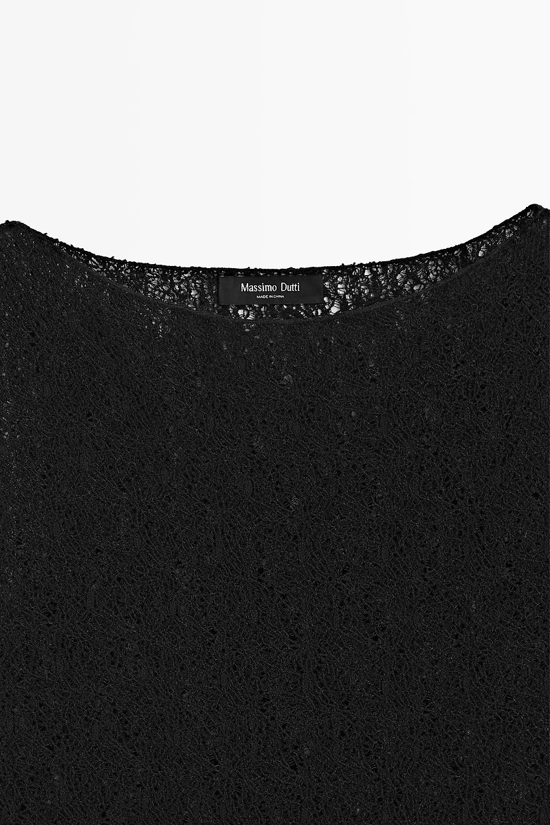 Sleeveless open-knit top