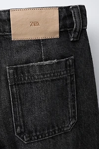 STRAIGHT LEG CUFFED HEM JEANS