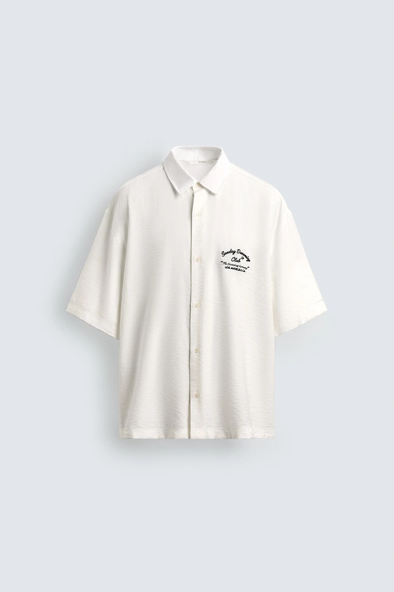 EMBROIDERED FLOWY SHIRT