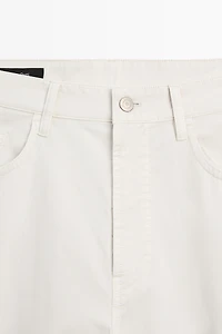 Barrel fit poplin denim-effect pants