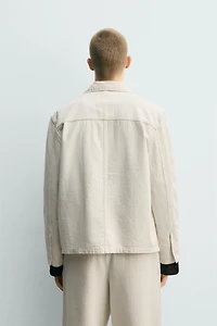 STRIPED TEXTURED OVERSHIRT