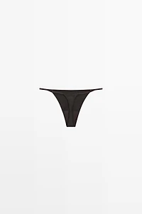 Thong with embroidered detail