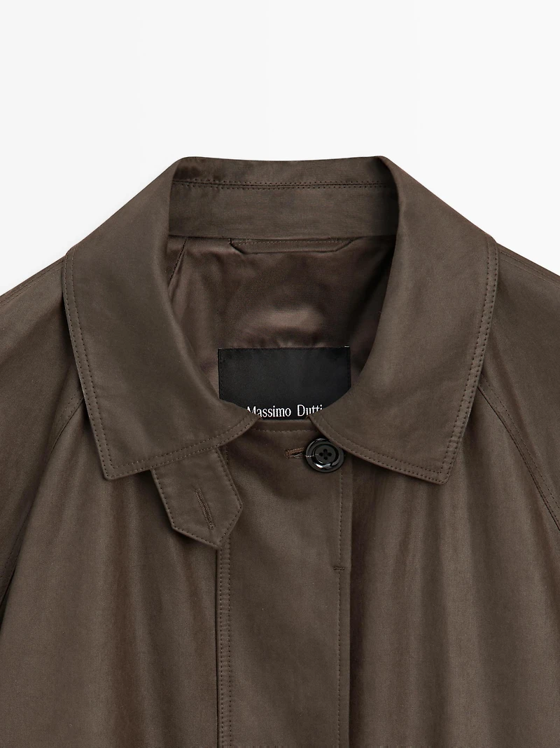 Long parka with pocket details